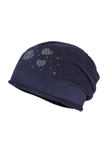 KIDS GIRL-Beanie &quot;heart&quot; Strass, Rollkante