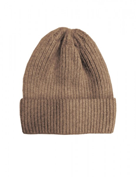 CAPO-DOUX CAP LONG knitted cap, ribbed, turn up