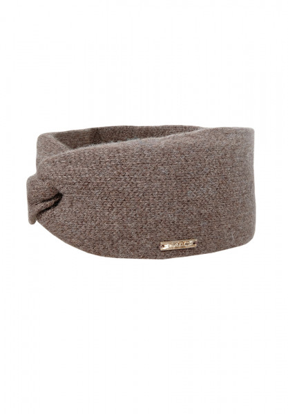 Kinderstirnband aus Kaschmir Strick mit Knoten in taupe