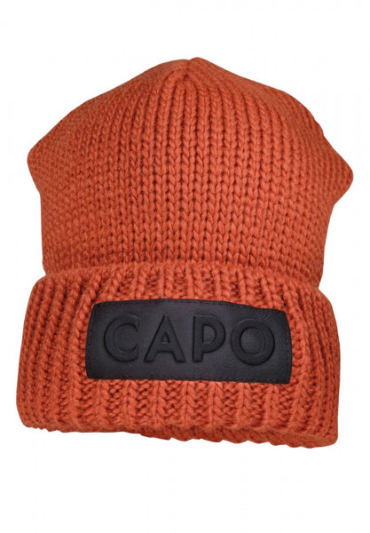 CAPO-COBY CAP knitted cap, ribbed turn up, logo patch