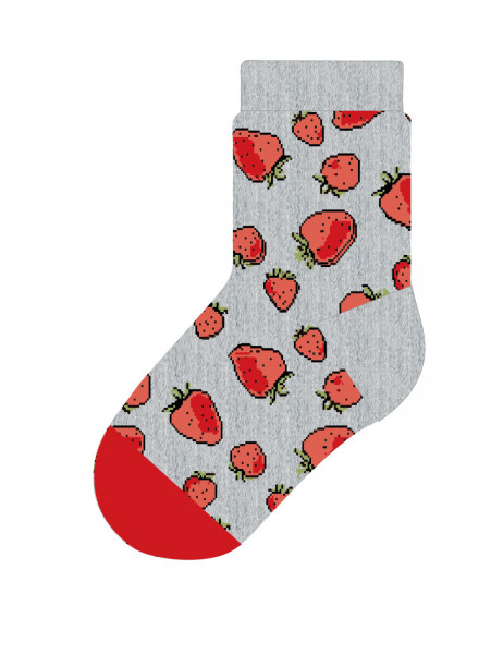 MINI GIRL-Socken Erdbeeren, glatt
