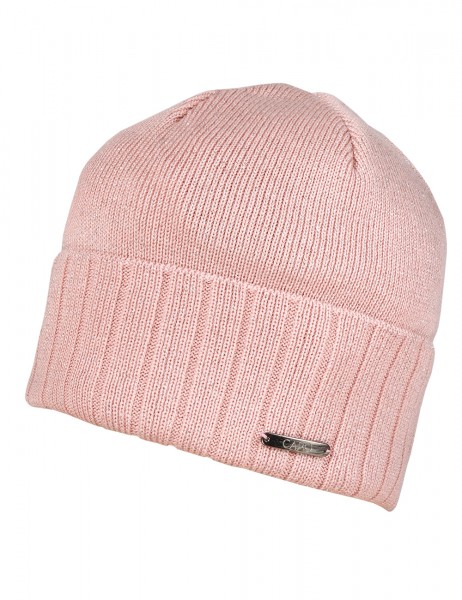 CAPO-LOU CAP knitted cap, turn up, metallic yarn