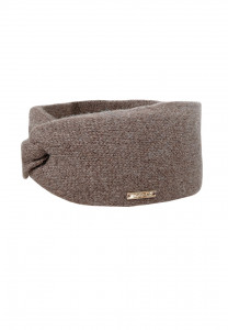 Kinderstirnband aus Kaschmir Strick mit Knoten in taupe