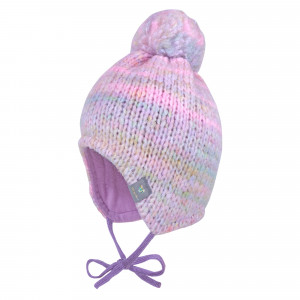 MINI GIRL-Mütze, ausgenäht Pompon, Futter