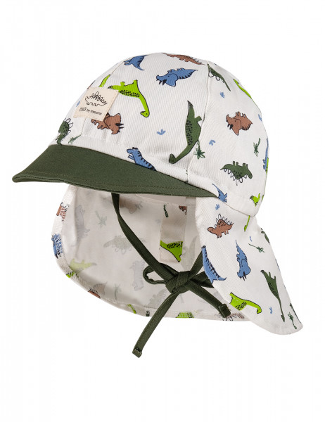 MINI BOY-Schildmütze, Nackenschutz, "dino"