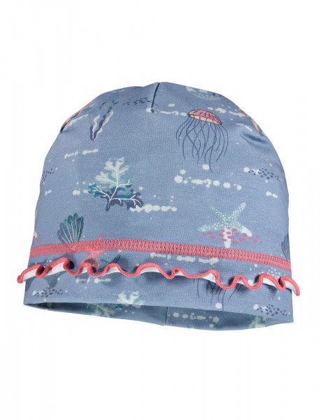 MINI GIRL-Beanie, Jersey bedr. Rand double layer, Rollsaum