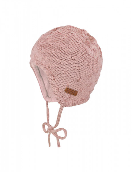 BABY GIRL-Mütze ausgenäht Jerseyfutter, Struktur Punkte