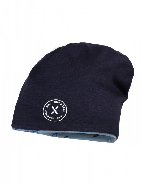 MINI-Beanie, reversible,Futter Jersey bedruckt, uni/Druck, UV 50