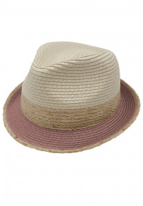 Strohhut Trilby farbige Krempe