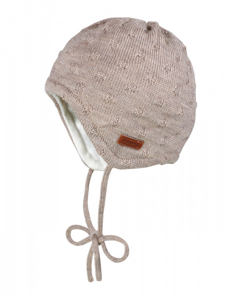 BABY GIRL-Mütze ausgenäht Jerseyfutter, Struktur Punkte